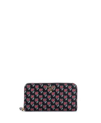 Long Zip Around Wallet Printed Saffiano
