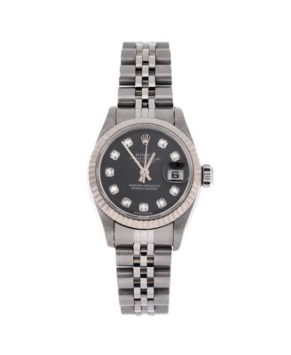 Oyster Perpetual Datejust Automatic Watch in Stainless Steel and White Gold with Diamond Markers 26mm