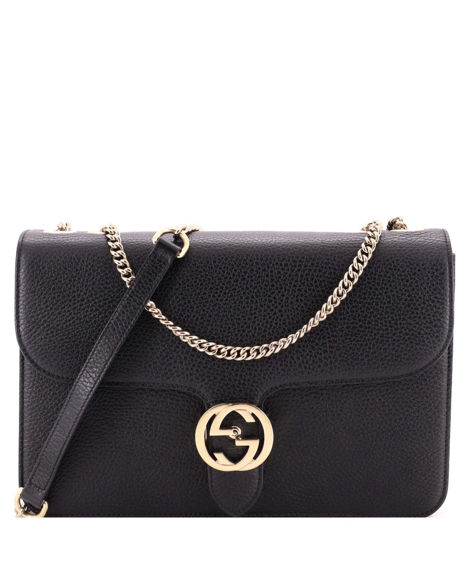 Medium Interlocking Shoulder Bag Leather