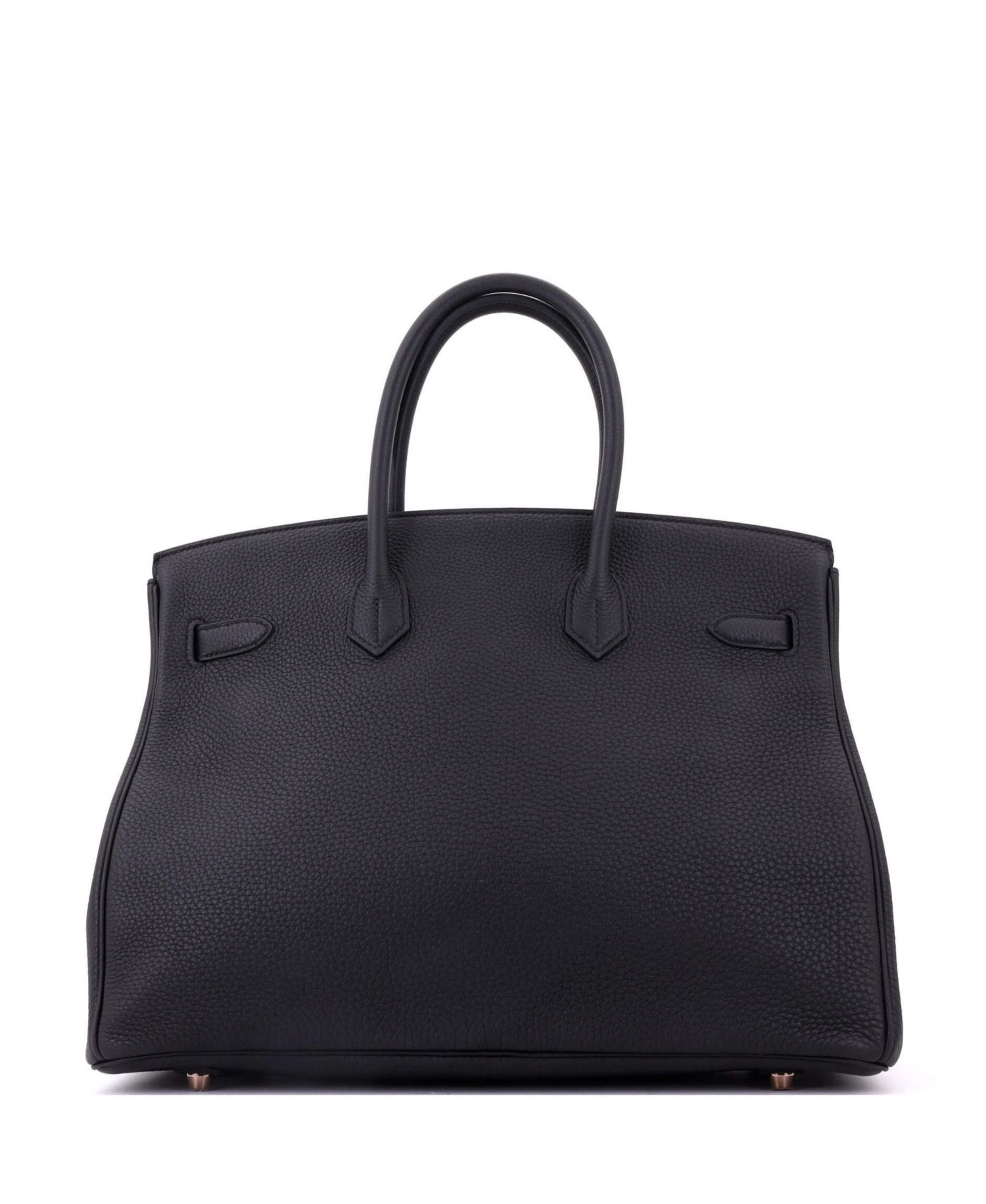 Pre-Owned Hermes Birkin 35 Handbag Black Togo with Rose Gold Hardware