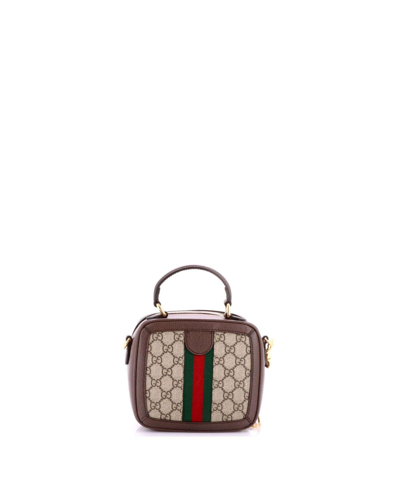 Mini Ophidia Zip Around Top Handle Bag GG Coated Canvas with Leather