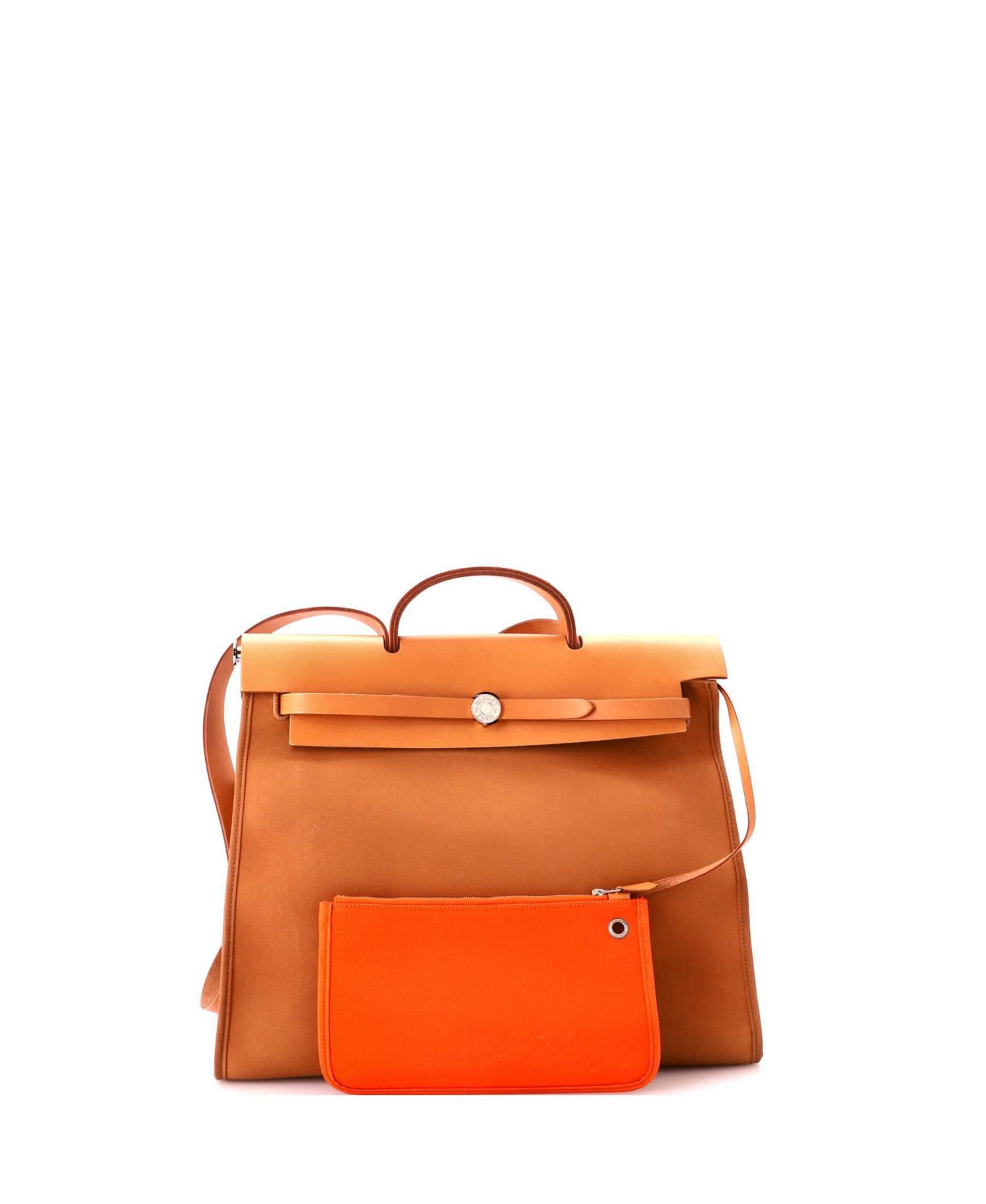 Herbag Zip Laptop-Compatible Leather and Canvas Shoulder Bag