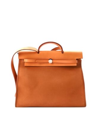 Herbag Zip Laptop-Compatible Leather and Canvas Shoulder Bag