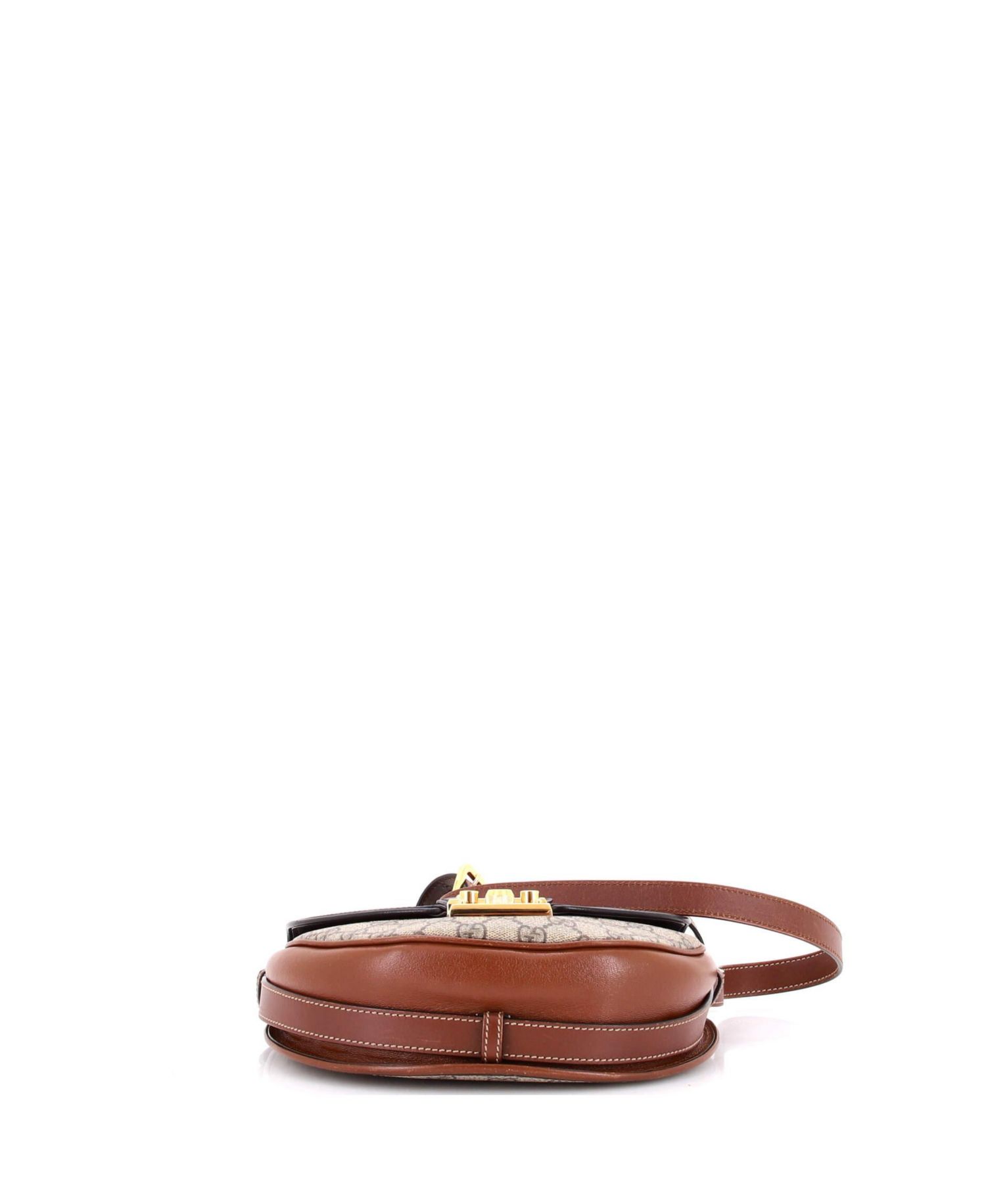 Padlock Saddle GG Coated Canvas and Leather Shoulder Bag