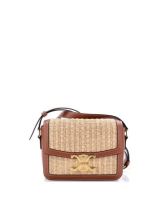 Teen Triomphe Shoulder Bag Raffia with Leather