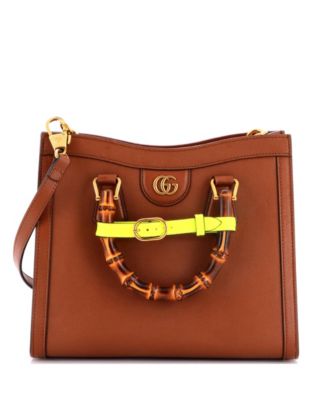 Small Diana NM Bamboo Handle Tote Leather