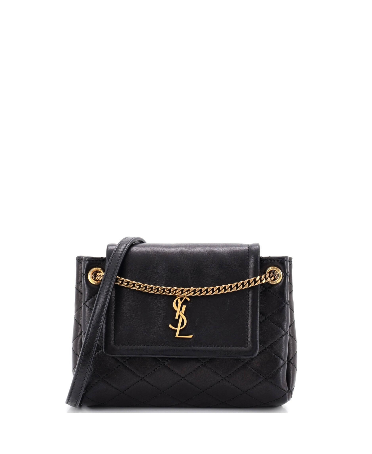 Pre-Owned Saint Laurent Mini Nolita Satchel Quilted Leather - Black
