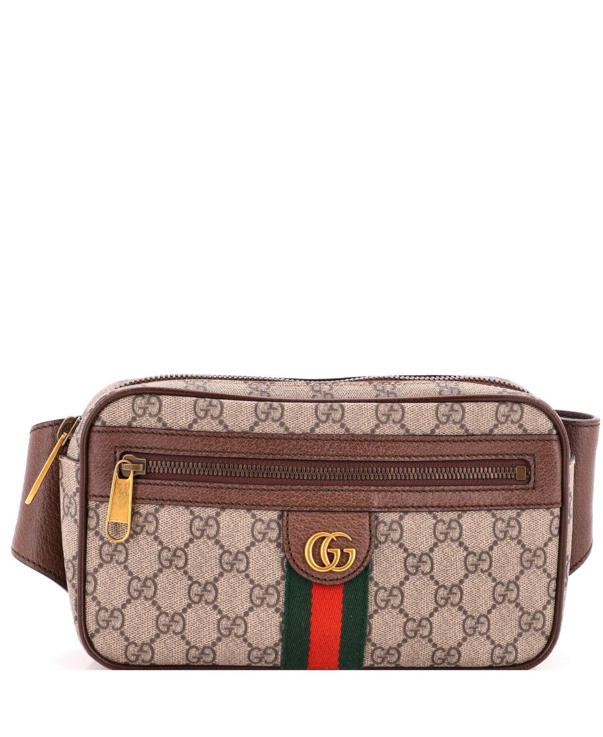 Pre-Owned Gucci Ophidia Medium Gg Coated Canvas Belt Bag - Brown