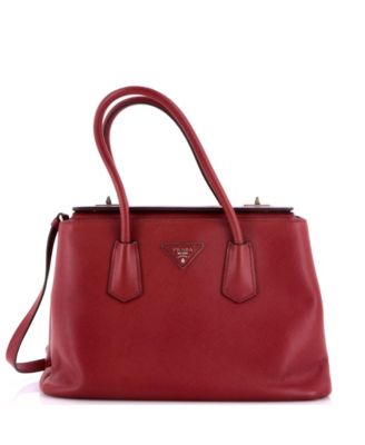 Small Turnlock Cuir Twin Tote Saffiano Leather