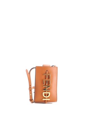 Fendigraphy Crossbody Mini Leather Phone Pouch