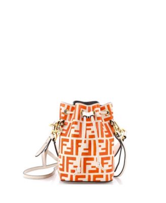 Mini Mon Tresor Bucket Bag Zucca Embossed Leather