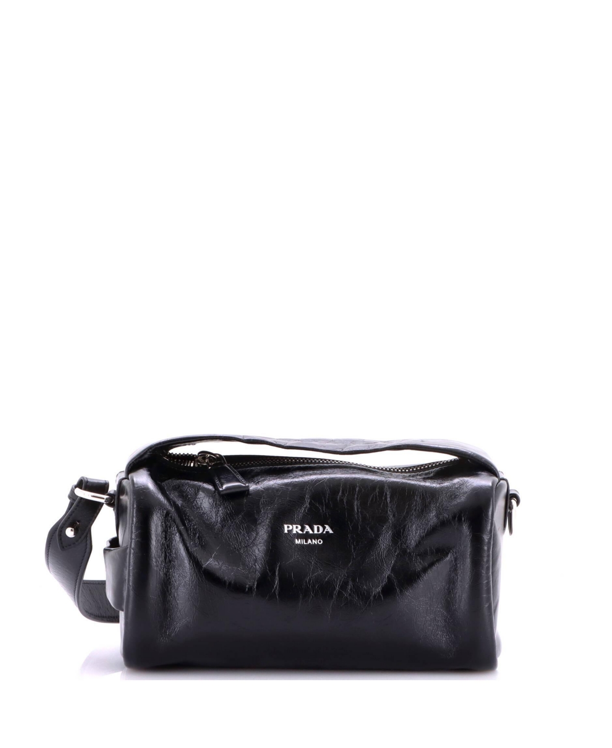 Pre-Owned Prada Small Top Handle Shoulder Bag Calfskin - Black