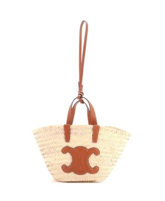 Teen Classic Panier Basket Tote Raffia and Leather