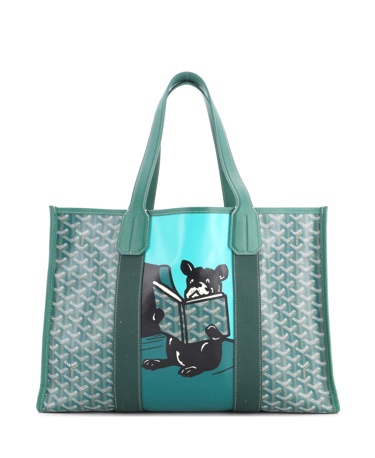 Pre-Owned Goyard Mm Villette Printed Coated Canvas Laptop Tote