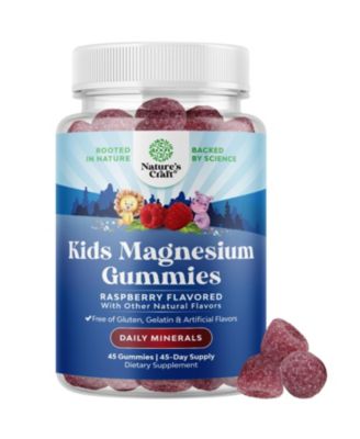 Kids Magnesium Gummies, Raspberry Flavor, Magnesium Citrate, 45 Count