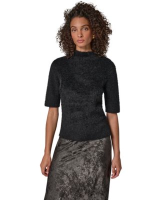 Women's Short-Sleeve Mock Neck Sweater