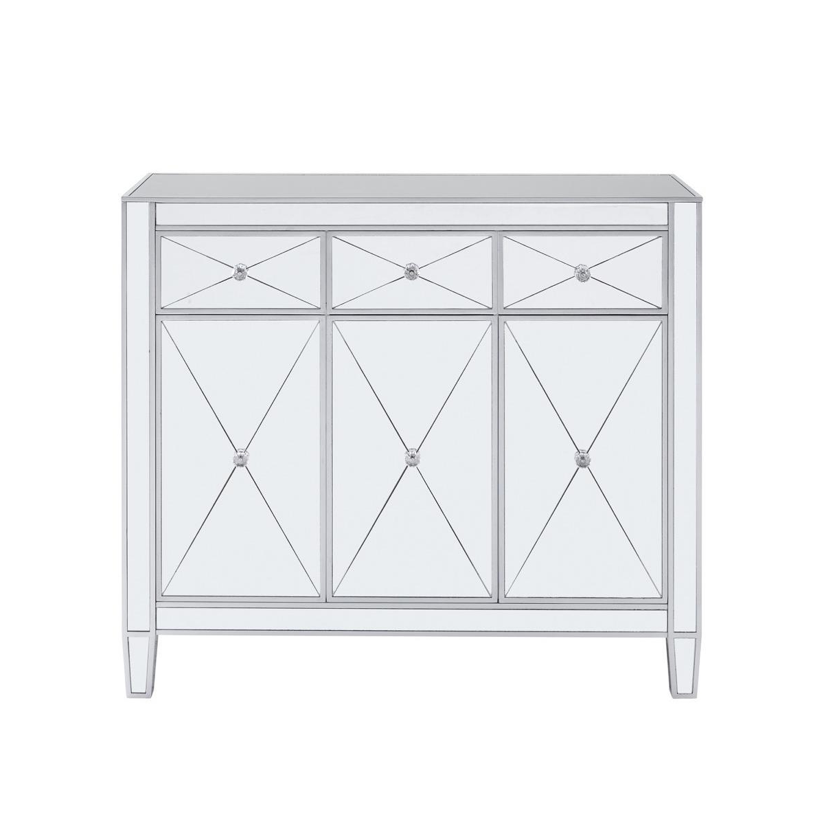 Augusta Home Mirage 3 Drawer Mirrored Cabinet - Silver