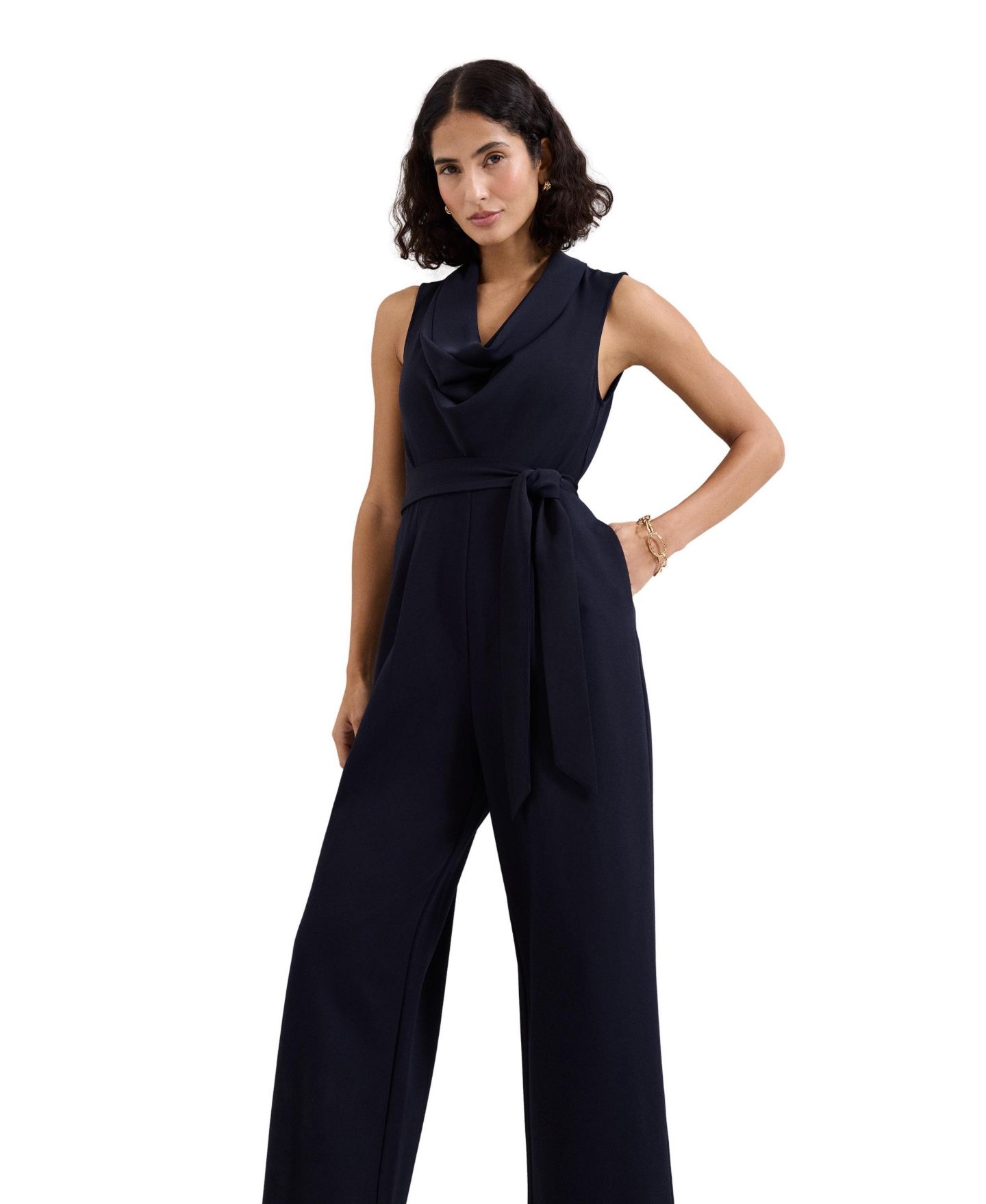 Женский комбинезон Phase Eight Emry Cowl Neck Jumpsuit, цвет: Тёмно-синий — фото 2