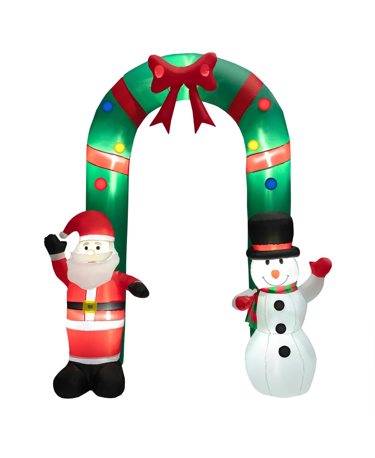 Costway 8FT Christmas Inflatable Archway w/ Santa Claus and Snowman and Led Lights