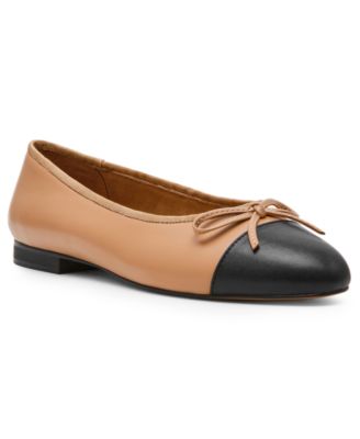 Women's Kit Cap-Toe Leather Ballet Flats