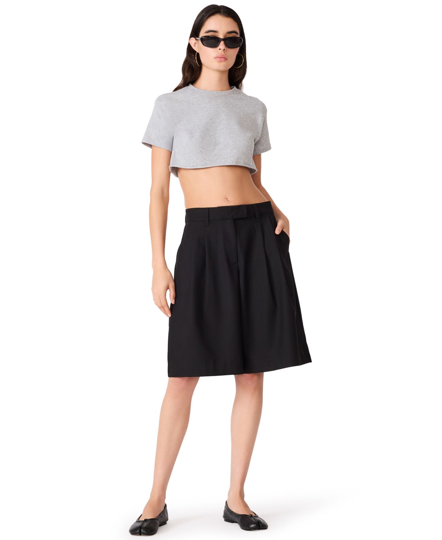 Women's Mickey Baggy Pleated Bermuda Shorts, 11.5" Inseam