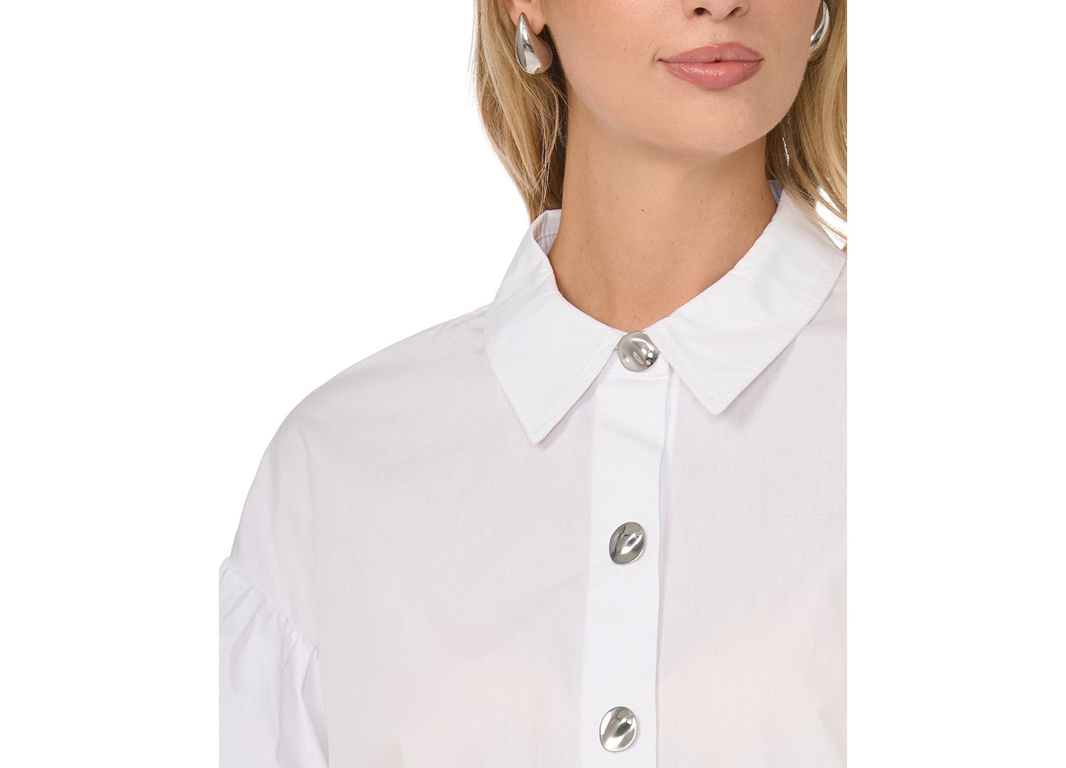 Women's Bubble Short-Sleeve Button-Up Shirt