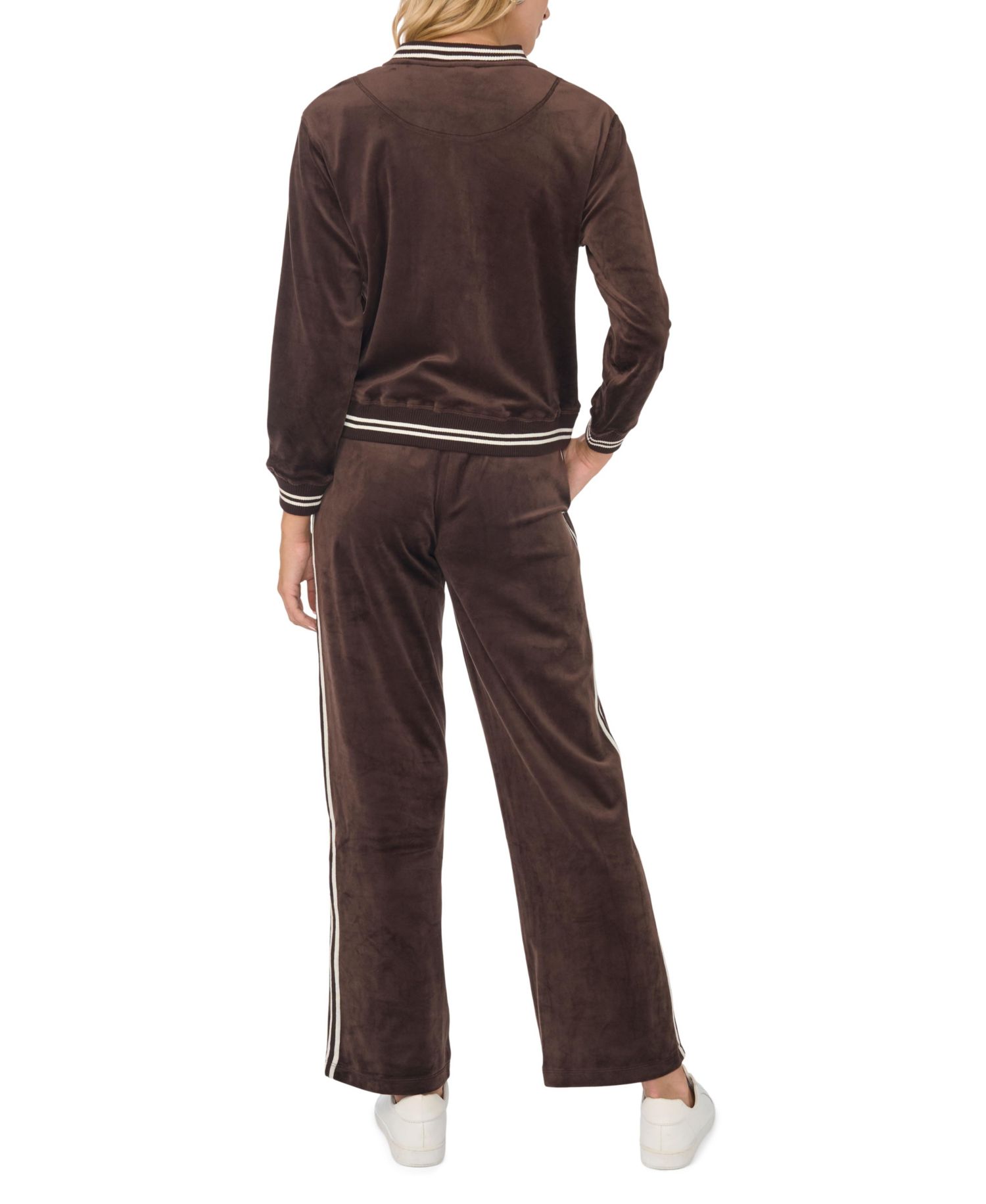 Women's Bomber Stripe-Trim Velvet Jacket