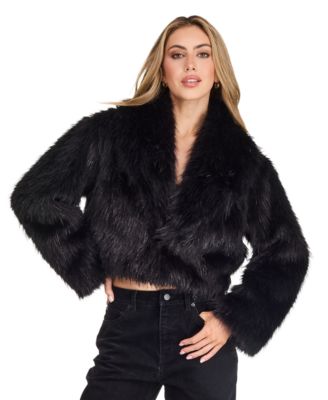 Women's Tilly Cropped Faux Fur Lurex-Detail Jacket