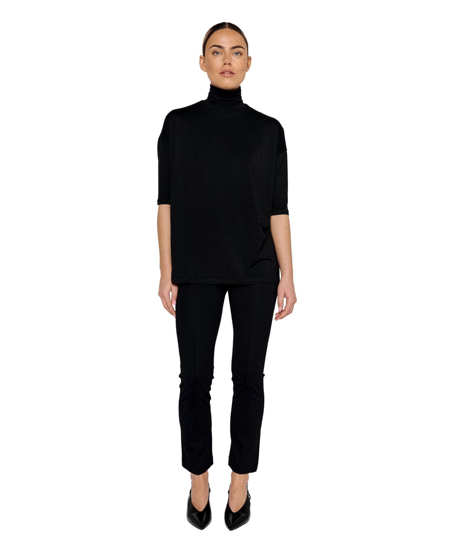 Women's Tomasine 3/4-Sleeve Turtleneck Relaxed-Fit T-Shirt