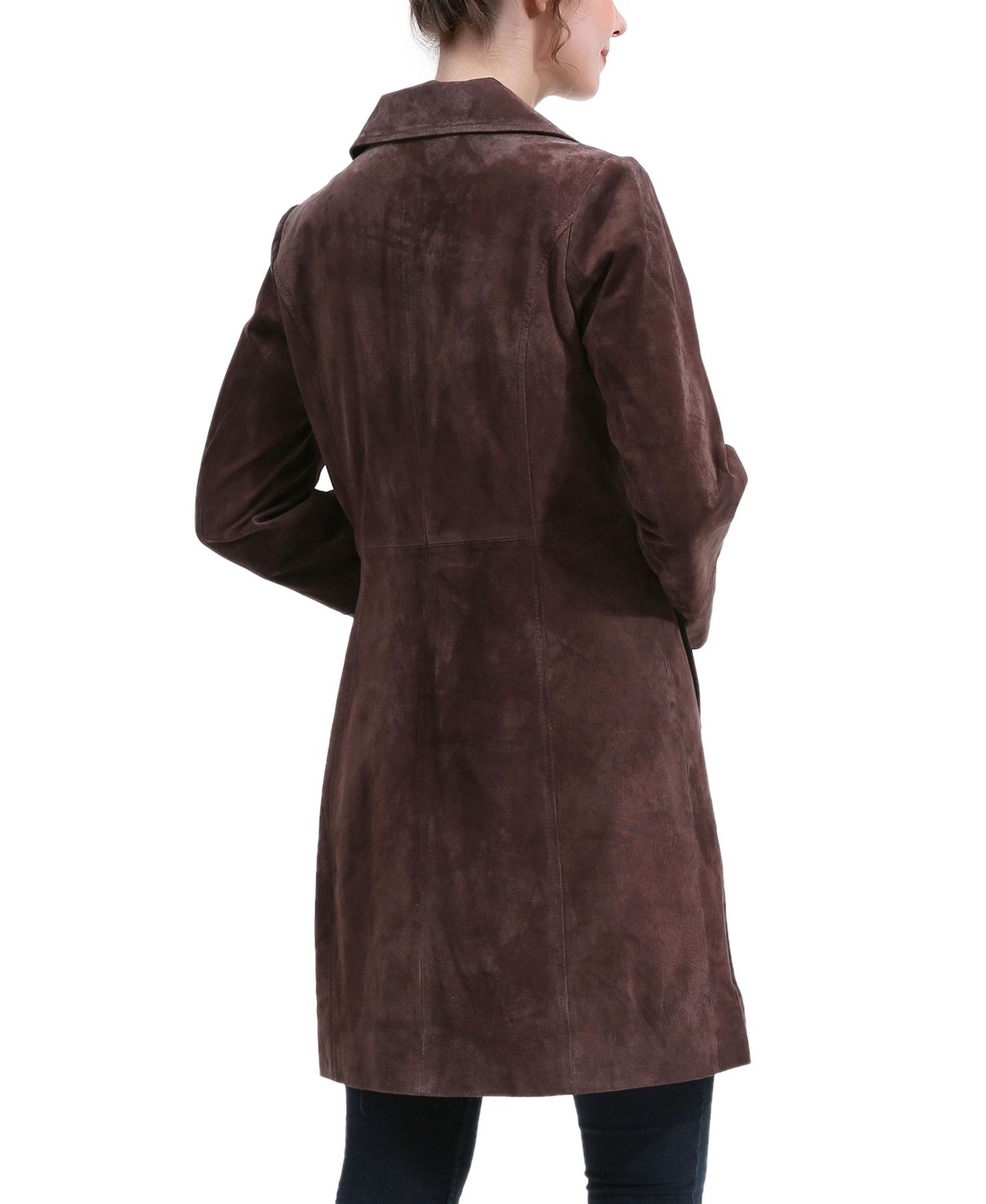 Женское пальто BGSD Kira Suede Leather A-Line, цвет: Коричневый — фото 5
