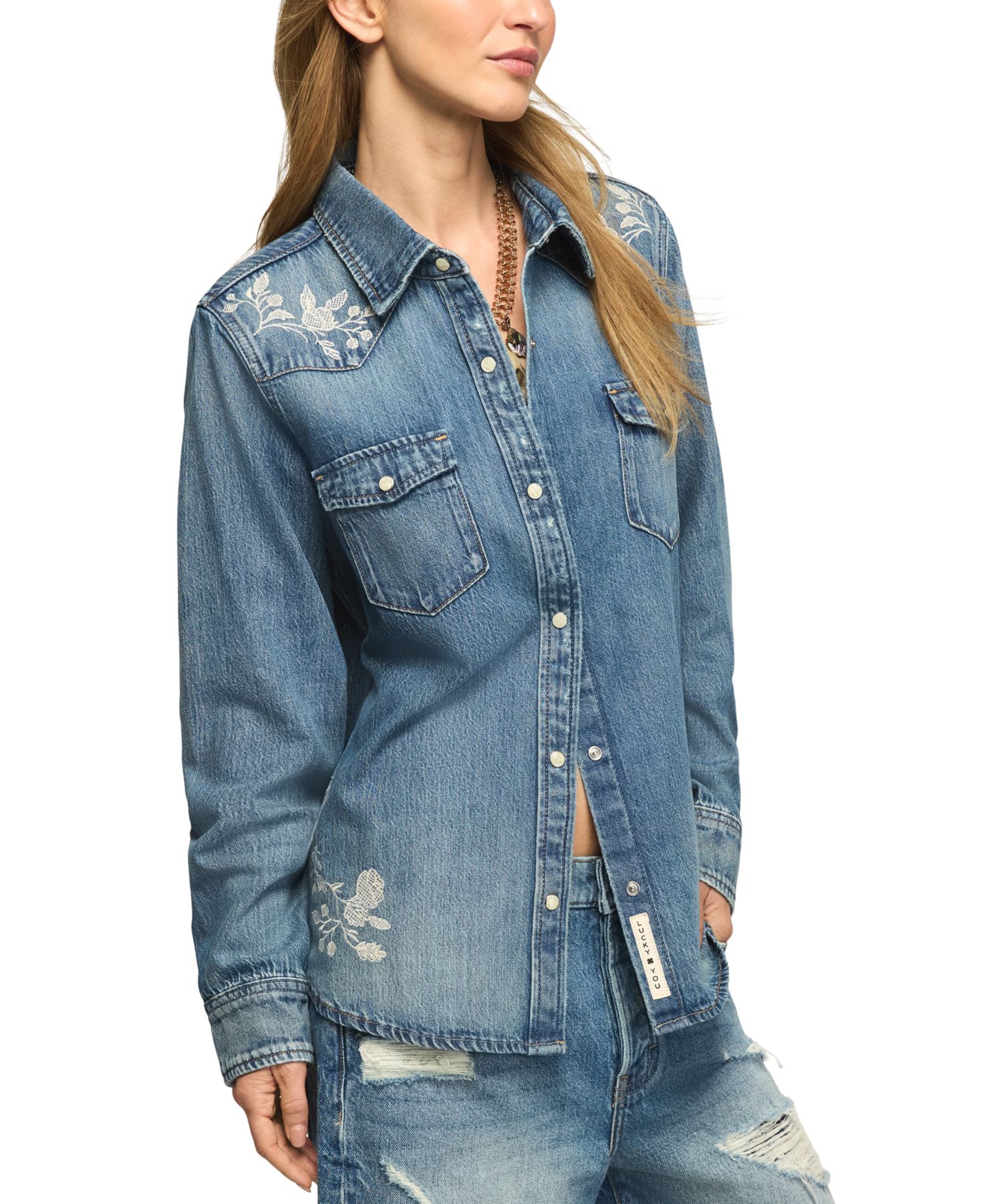 Women's Long-Sleeve Denim Western Shirt