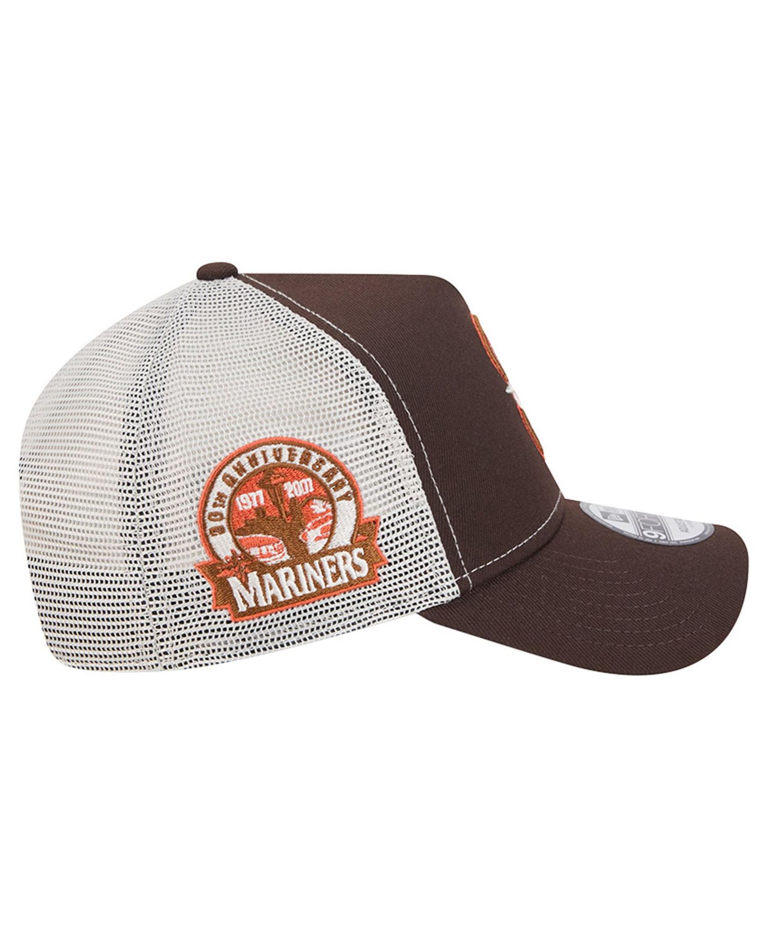 Men's Brown Seattle Mariners Pumpkin Spice A-Frame 9FORTY Adjustable Trucker Hat