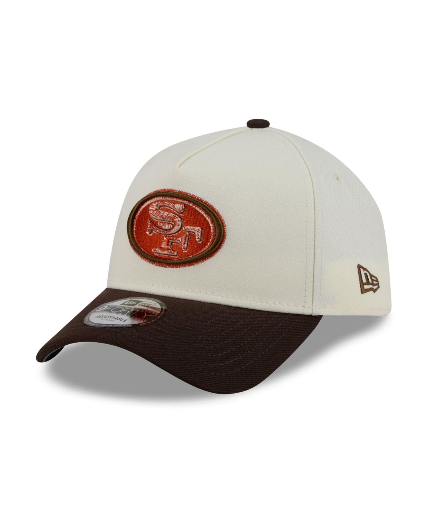 Men's Cream/Brown San Francisco 49ers Pumpkin Spice A-Frame 9FORTY Adjustable Hat