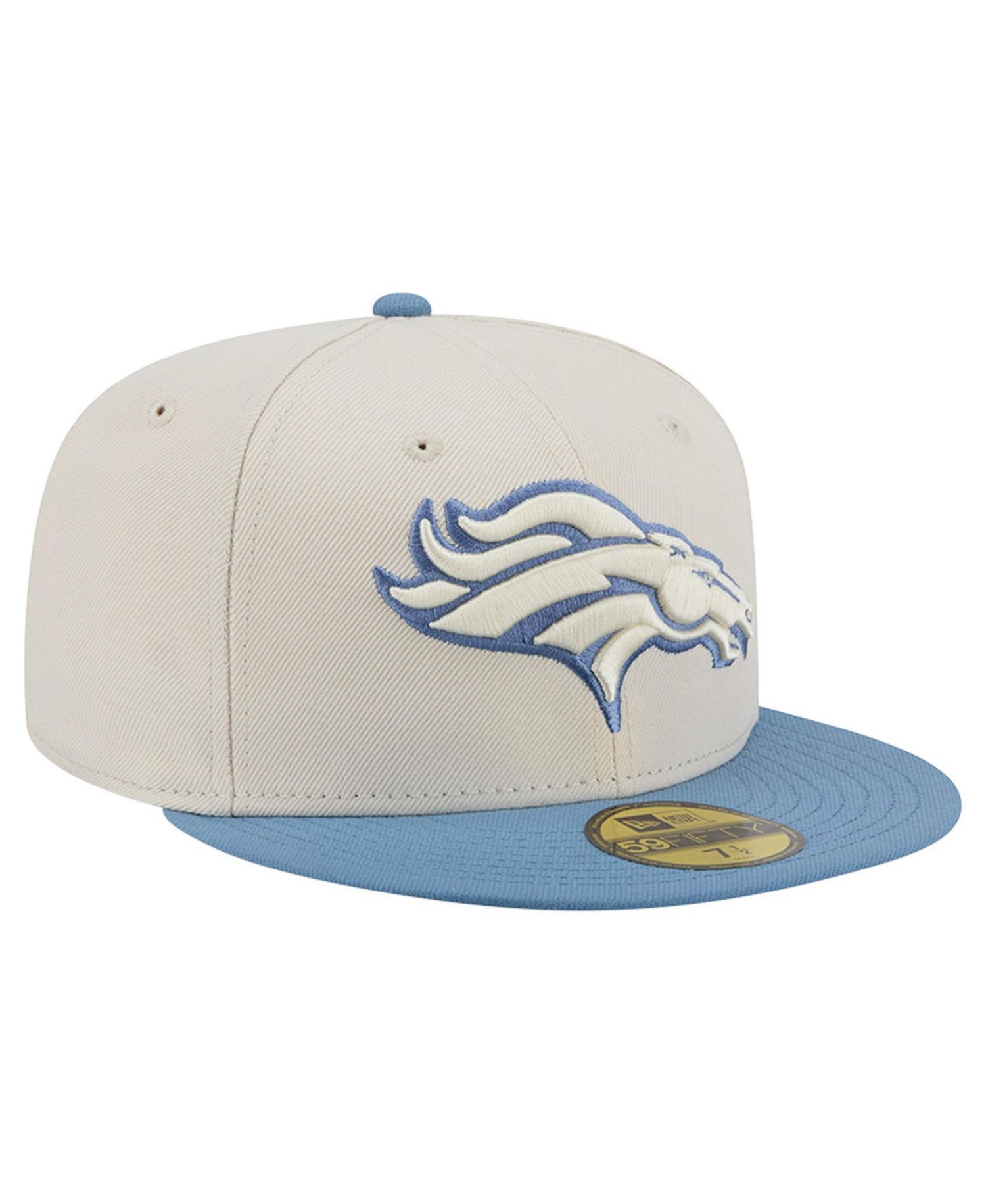 Men's Cream/Blue Denver Broncos Color Pack 59FIFTY Fitted Hat