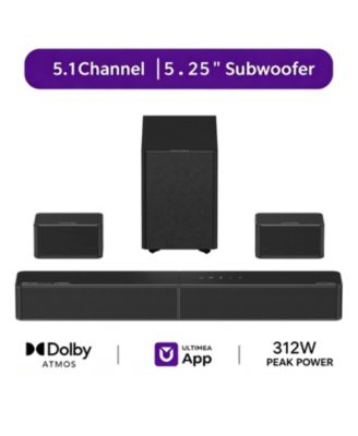 Poseidon R5T 5.1-Channel 312W Dolby Atmos Soundbar with Wireless Subwoofer and Rear Surround Speakers