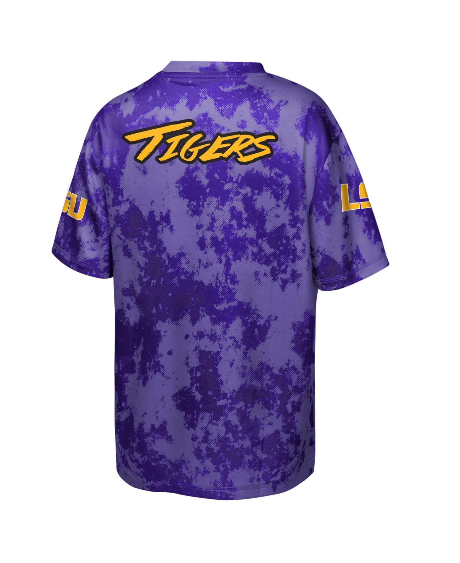 Big Boys and Girls Purple LSU Tigers Off-Side Sublimated T-Shirt