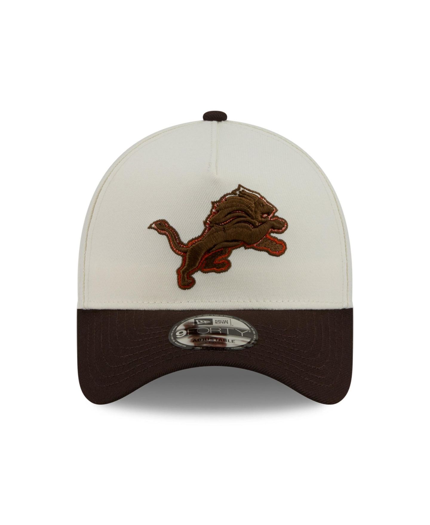 Мужская кепка New Era Cream/Brown Detroit Lions Pumpkin Spice A-Frame 9FORTY Adjustable Hat — фото 7