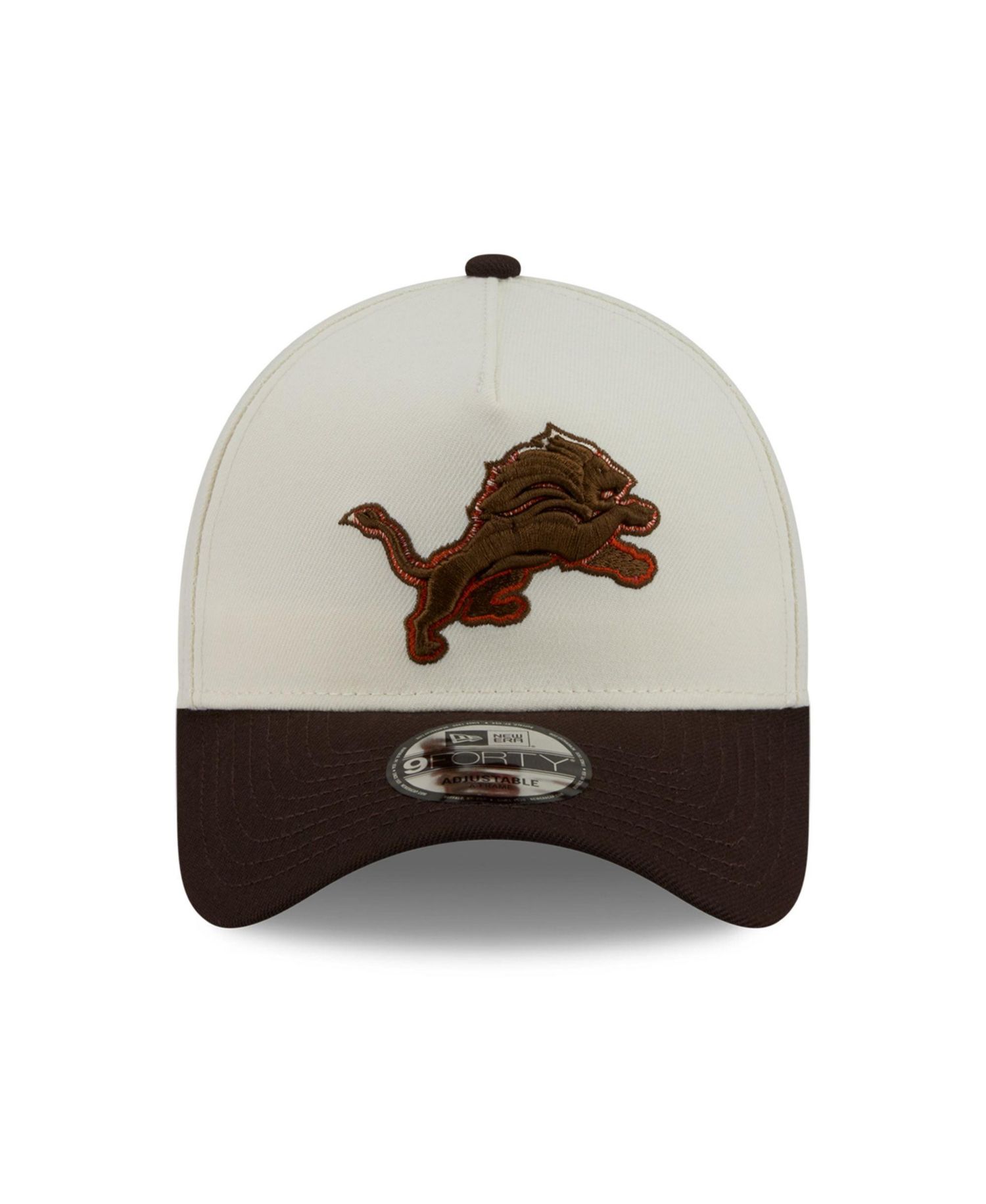 Men's Cream/Brown Detroit Lions Pumpkin Spice A-Frame 9FORTY Adjustable Hat