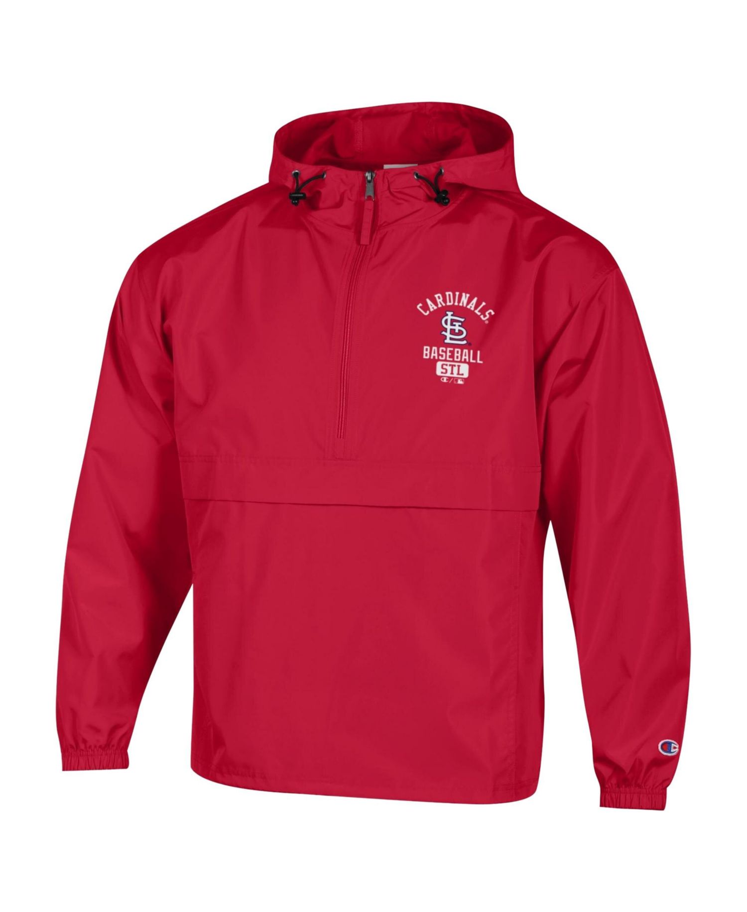 Men's Red St. Louis Cardinals Packable Windbreaker Half-Zip Jacket