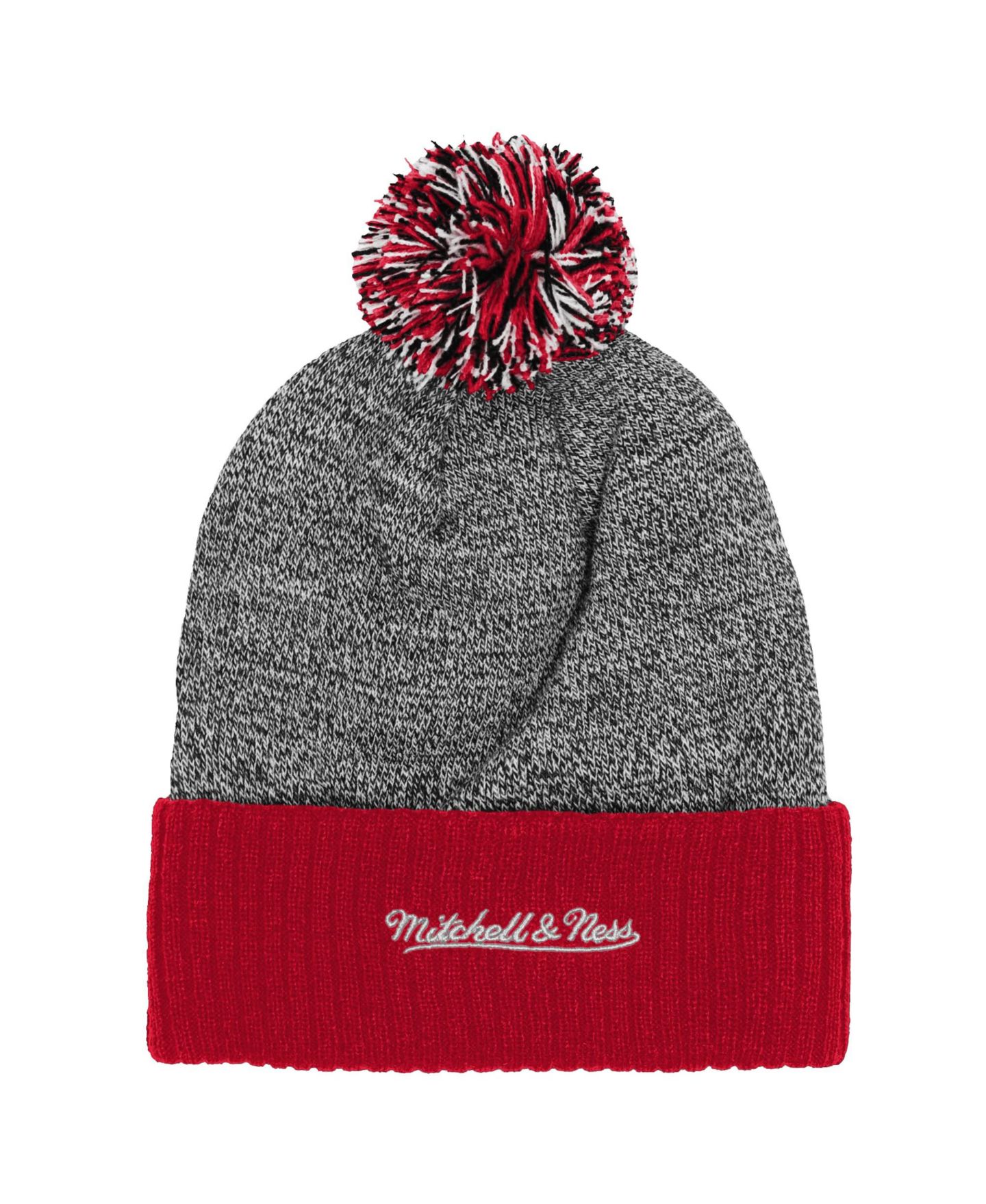 Детская шапка Mitchell & Ness Scarlet Nebraska Huskers Mascot Cuffed Knit Hat with Pom — фото 2
