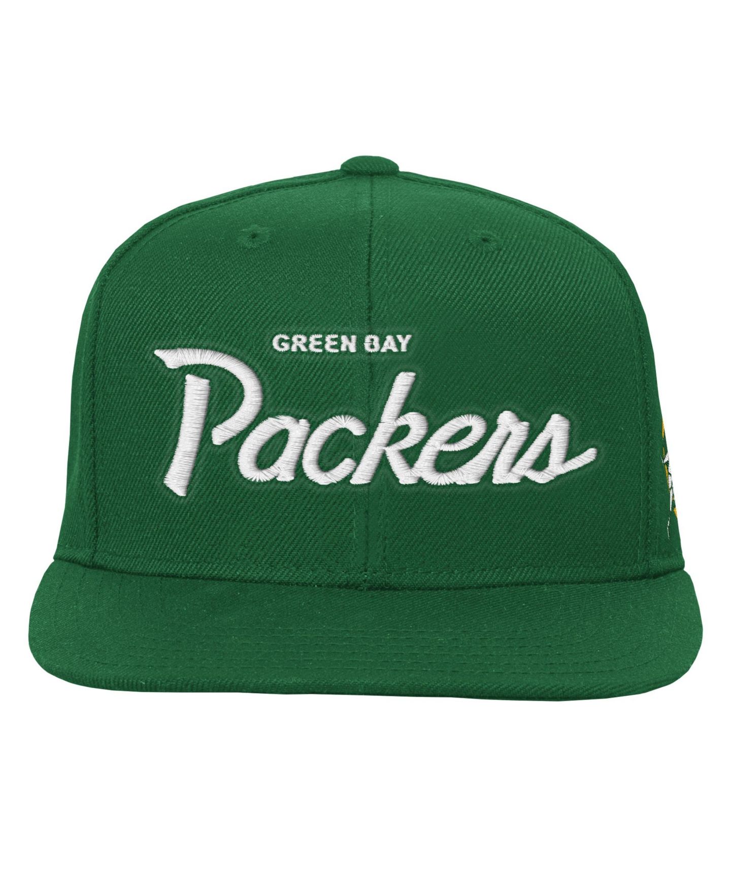 Детская кепка Mitchell & Ness Green Green Bay Packers Head Coach Flat Brim Snapback Hat — фото 3