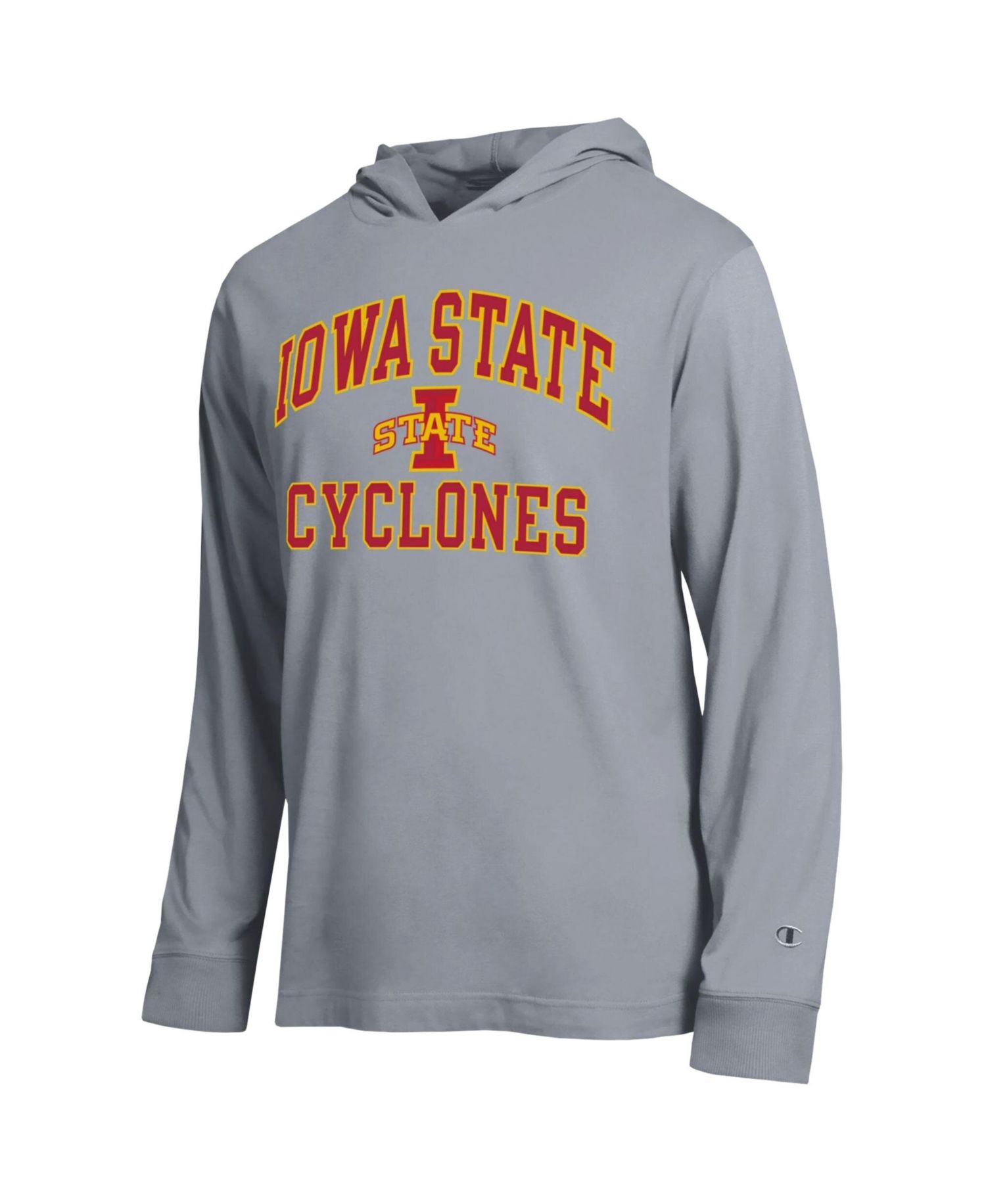 Men's Heather Gray Iowa State Cyclones High Motor All-Star Long Sleeve Hooded T-Shirt