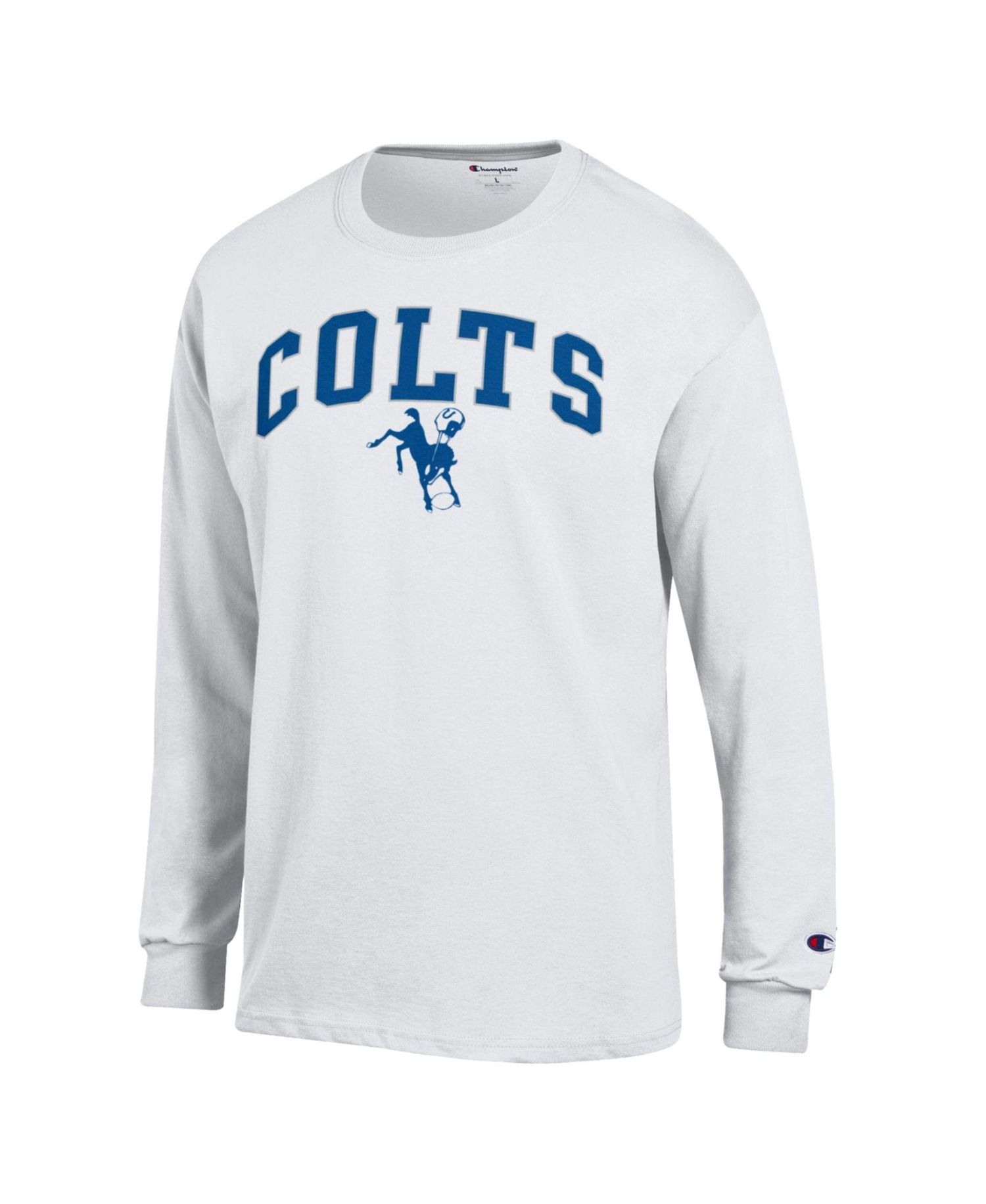 Men's White Indianapolis Colts Arch Over Logo Long Sleeve T-Shirt