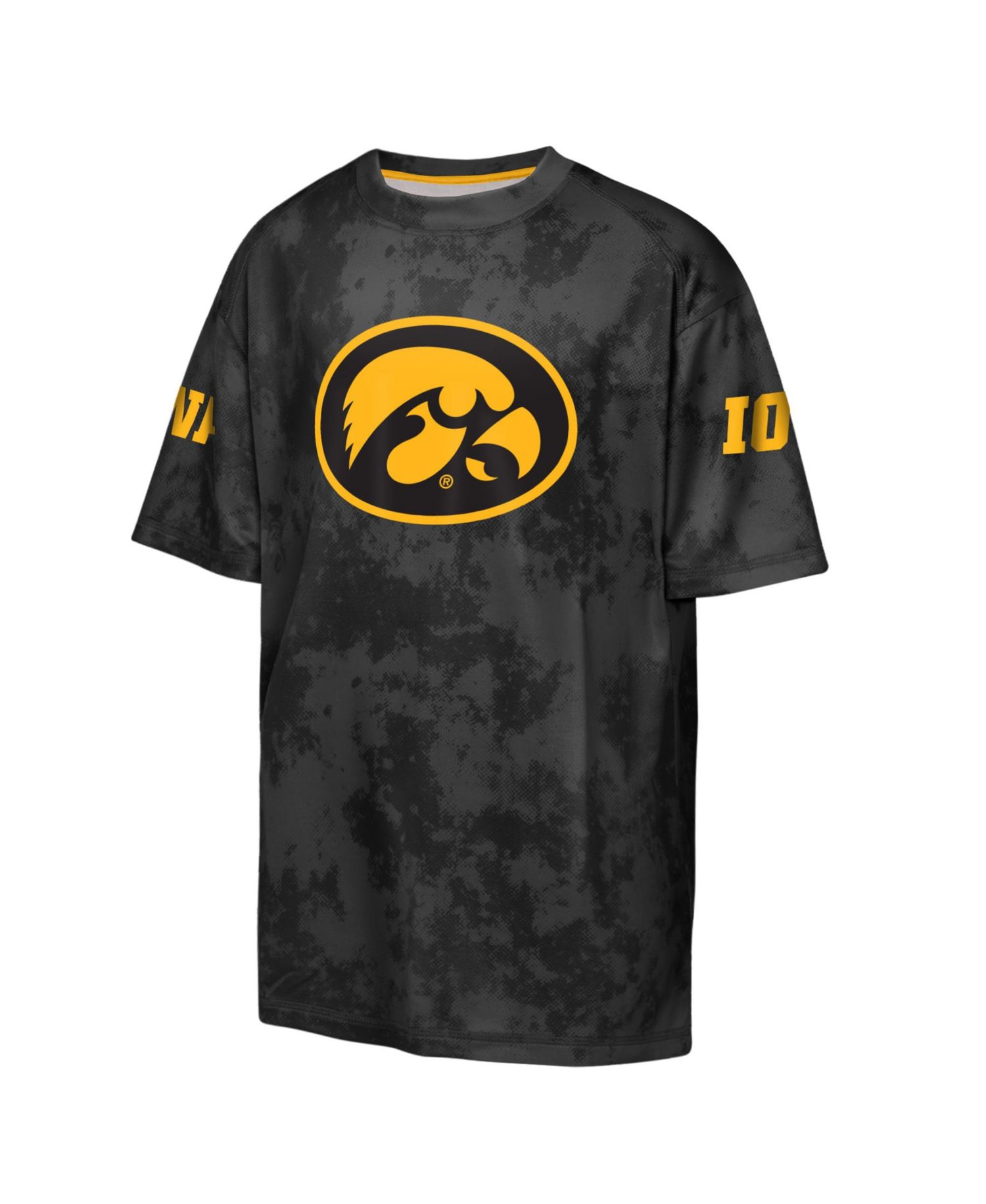 Big Boys and Girls Black Iowa Hawkeyes Off-Side Sublimated T-Shirt