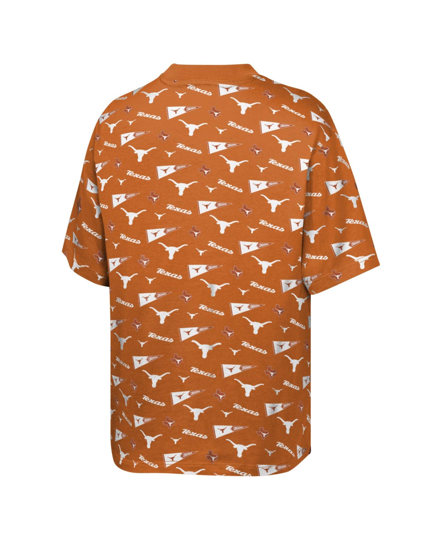 Big Boys and Girls Texas Orange Texas Longhorns Scramble All Over Print T-Shirt