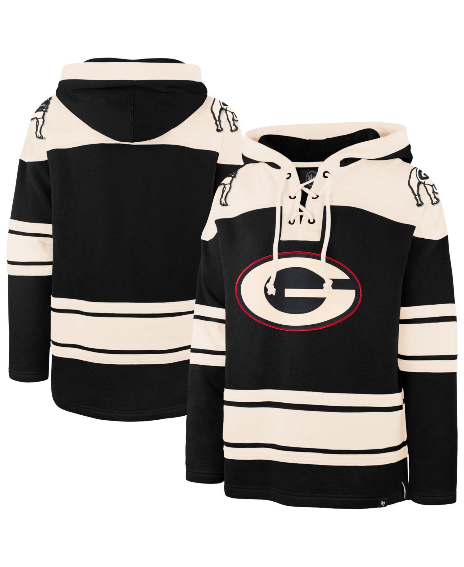 Men's '47 Black Georgia Bulldogs Superior Lacer Hoodie