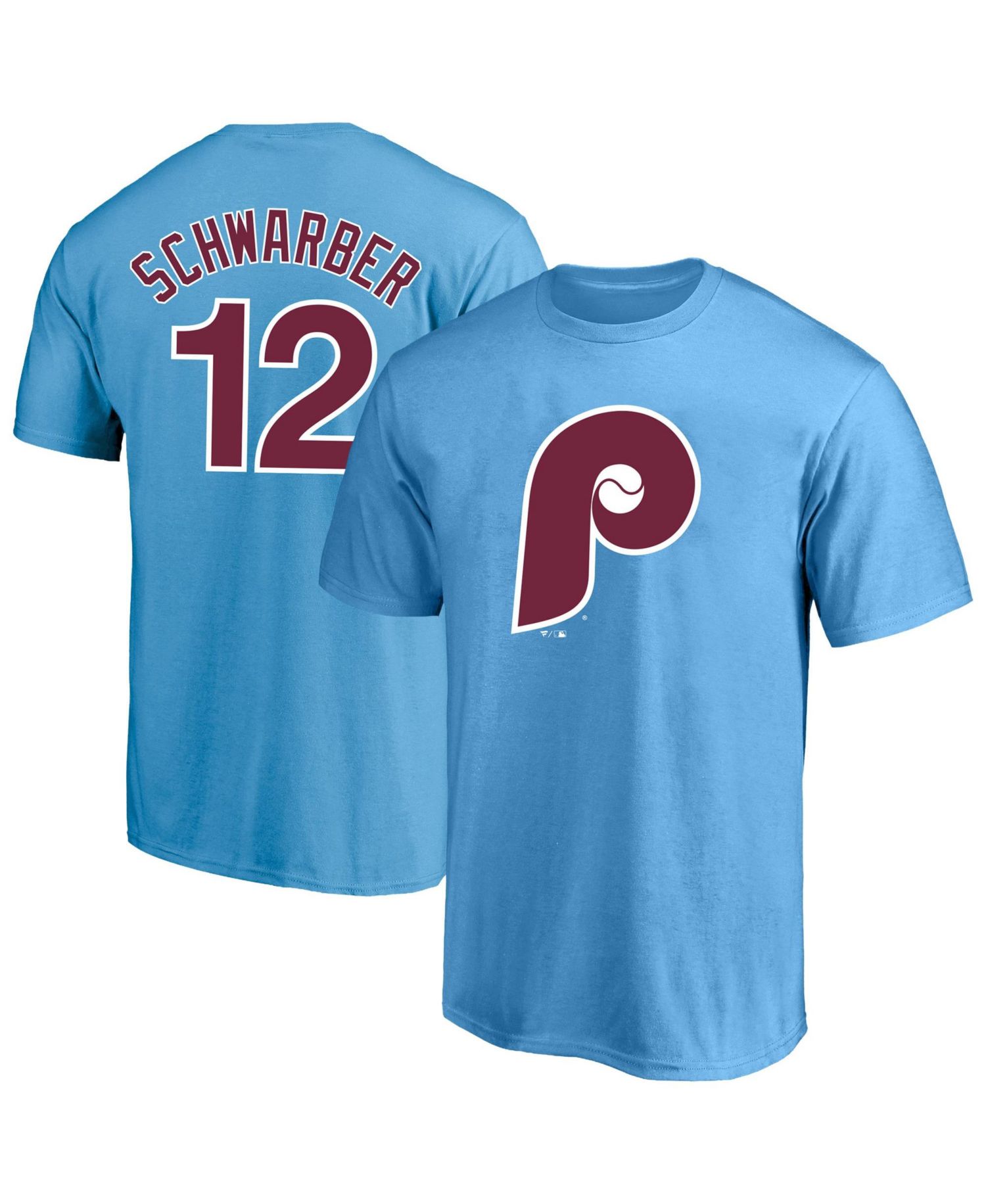 Men's Kyle Schwarber Light Blue Philadelphia Phillies Big & Tall Name & Number T-Shirt