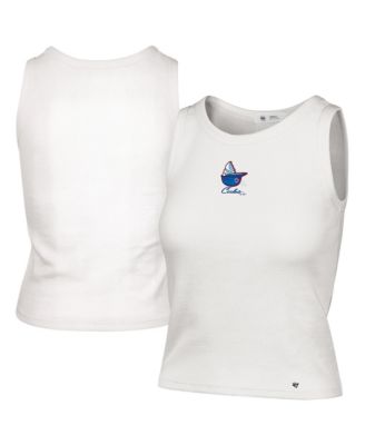 47 Brand Women's Cream Chicago Cubs Single Swirl Ribbed Baby Tank Top