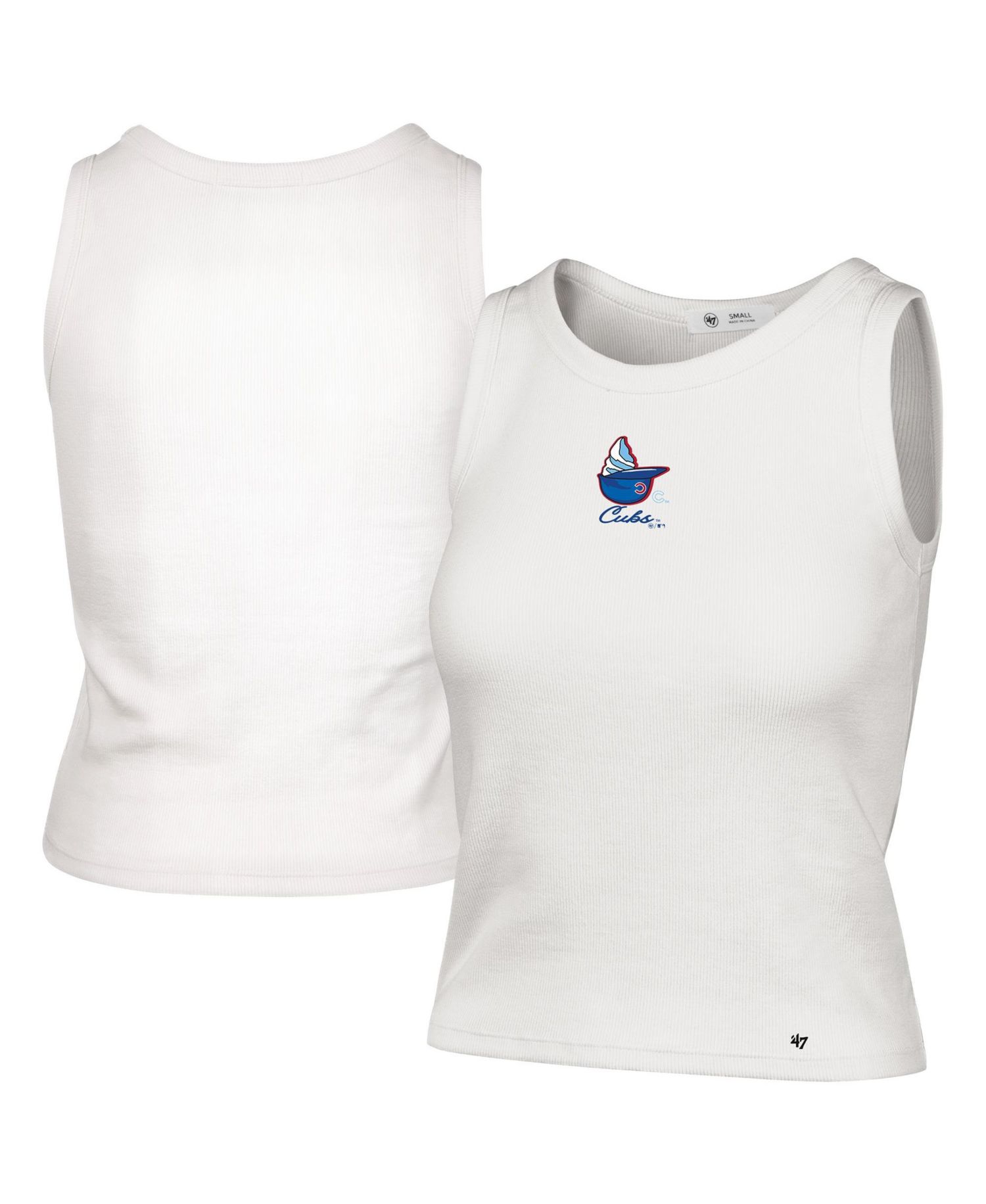 Women's '47 Cream Chicago Cubs Single Swirl Ribbed Baby Tank Top