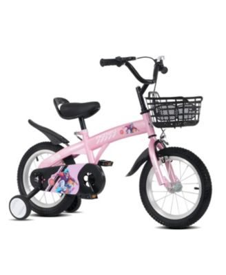 18-Inch Steel-Frame Kids' Bike with Training Wheels and Storage Basket, Ages 5-10